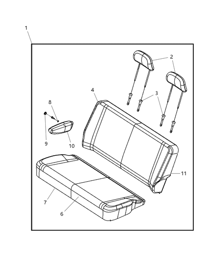 2008 Dodge Grand Caravan Rear Seat - Bench Diagram 1 - Thumbnail