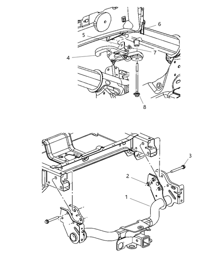2005 Dodge Dakota Tow Hook, Driver Side Diagram for 52013473AA