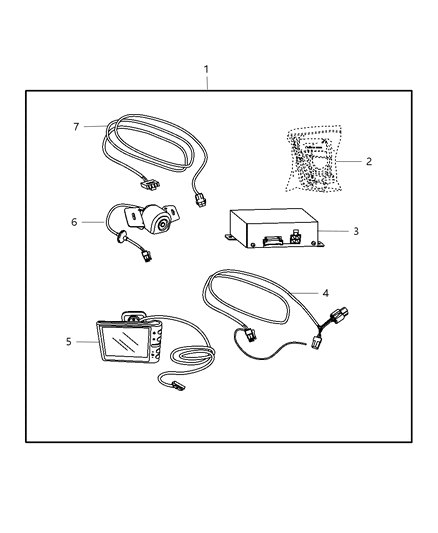 2008 Dodge Nitro Monitor Back Up Camera Diagram for 5191907AA