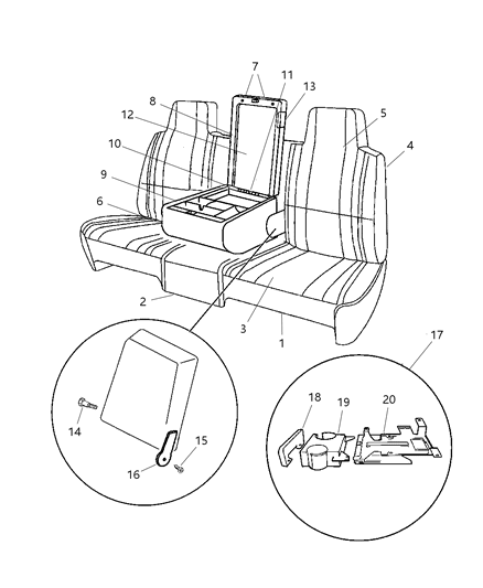 1997 Dodge Ram 3500 Front Seat Diagram 1 - Thumbnail
