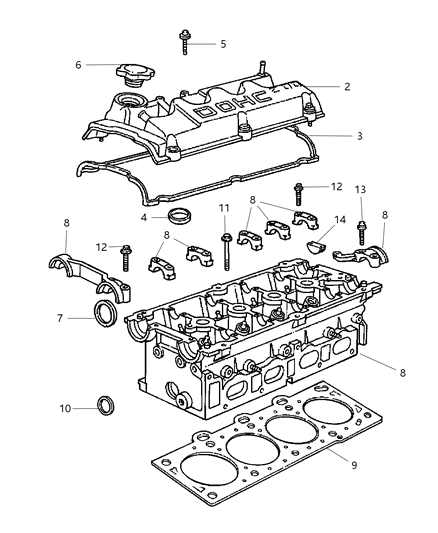 2002 Dodge Stratus Sedan Cylinder Head Diagram 1 - Thumbnail