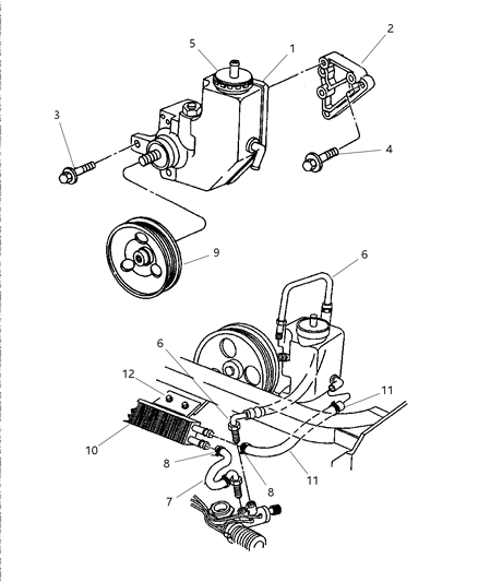 1997 Dodge Viper Power Steering Return Hose Diagram for 4642601