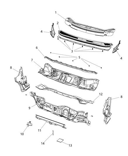 2018 Jeep Cherokee Panel Dash Diagram for 68260041AC