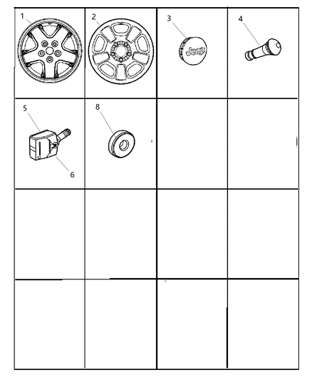 2004 Jeep Liberty Wheel Steel Diagram for 5GL65S4AAC