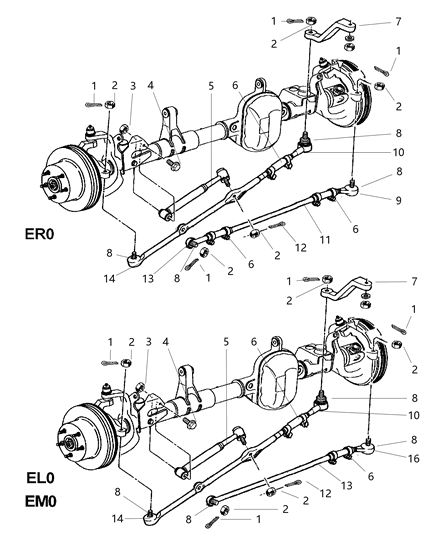 1997 Jeep Grand Cherokee Tie Rod Kit Outer End Diagram for 2AMTR739AA