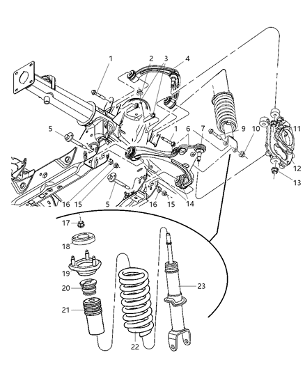 2005 Dodge Dakota Bolt Control Arm Cam Diagram for 6508211AA