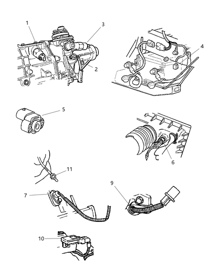 1999 Dodge Viper Oxygen Sensor, Rear Diagram for 56041212AF