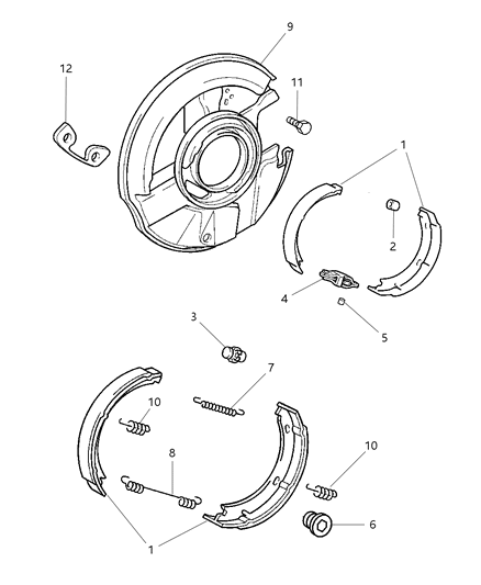 2008 Chrysler Crossfire Park Brake Assembly, Rear Disc Diagram