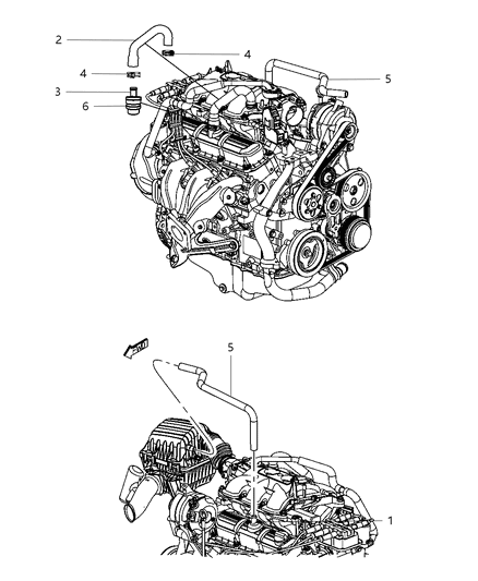 2009 Dodge Grand Caravan Crankcase Ventilation Diagram 2 - Thumbnail