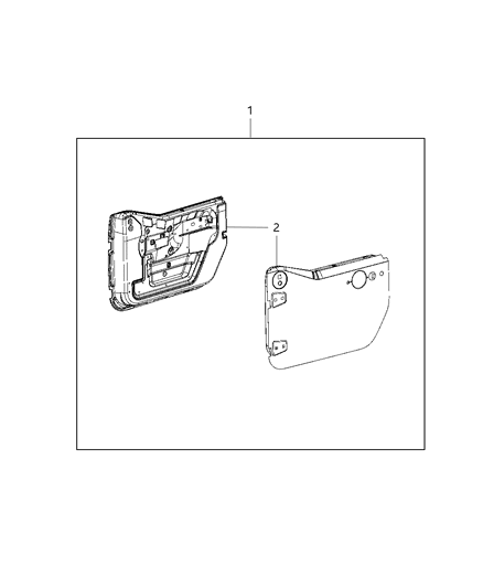 2018 Jeep Wrangler JK (Previous-generation) Door Kit, Half Hard Diagram 1 - Thumbnail
