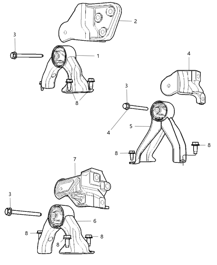 2008 Jeep Compass Engine Mounting Diagram 16 - Thumbnail