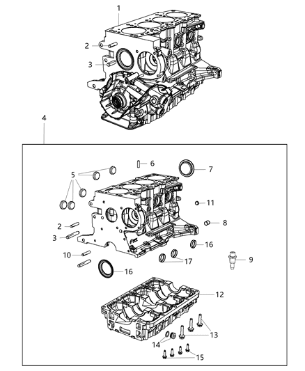 2019 Jeep Compass Cylinder Block And Hardware Diagram 1 - Thumbnail