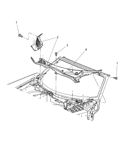2006 Dodge Viper Cowl Panel Diagram
