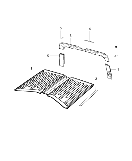 2018 Jeep Wrangler All-new Model Headliner Rear Diagram 1 - Thumbnail