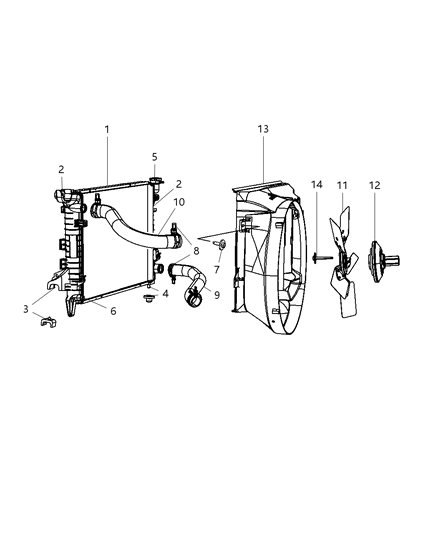 2008 Dodge Ram 3500 Cab Chassis Radiator & Related Parts Diagram 1 - Thumbnail