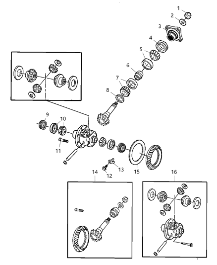 2010 Dodge Ram 3500 Cab Chassis Differential Assembly, Rear Diagram