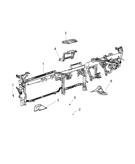2020 Ram 5500 Instrument Panel & Structure Diagram 2 - Thumbnail