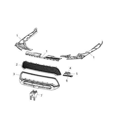 2020 Dodge Durango Grille Diagram 2 - Thumbnail