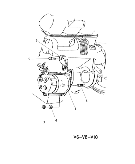2001 Dodge Ram 3500 Quad & Club Cab Starter & Mounting Diagram 1 - Thumbnail