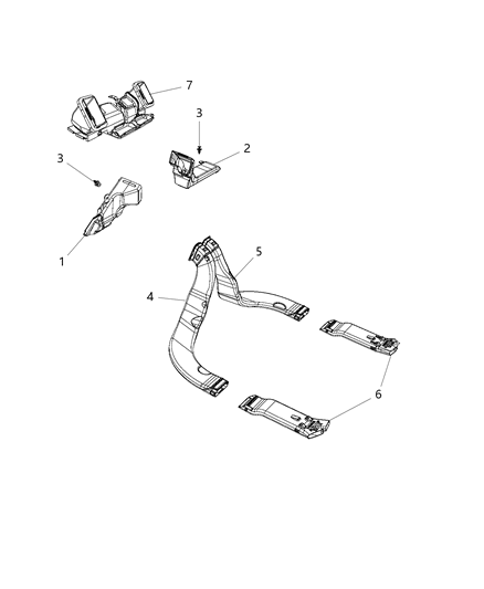 2018 Jeep Renegade Floor Duct Diagram for 68245121AA