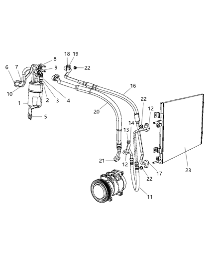 2010 Chrysler PT Cruiser Discharge Hose Diagram for 5058274AD