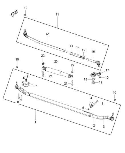 2017 Ram 3500 Cab Chassis(<10K lb.) Steering Linkage Diagram