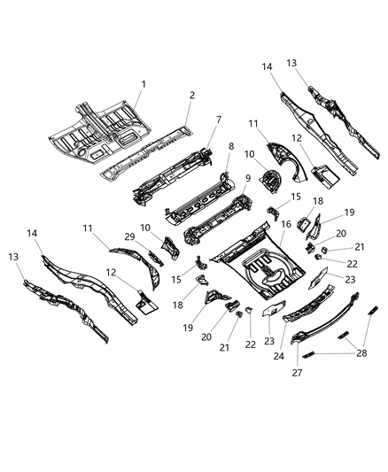2011 Jeep Grand Cherokee Stud Weld M5X1.6X14.2 Diagram for 6104996AA