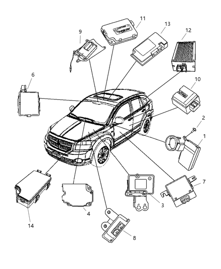 2007 Dodge Caliber Control Module Diagram for 4672602AC