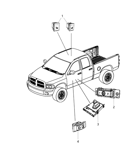 2014 Ram 3500 Cab Chassis Switches - Seats Diagram