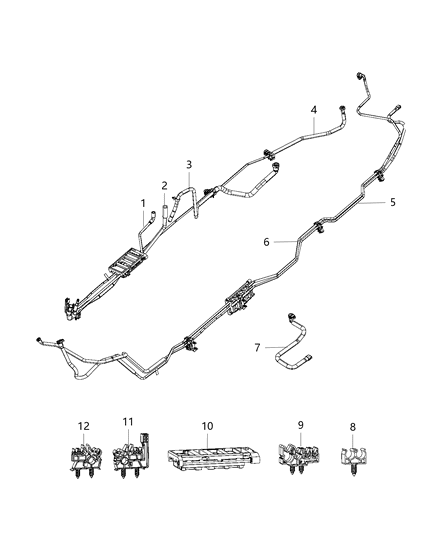 2013 Ram 3500 Pickup Fuel Lines, Rear Diagram