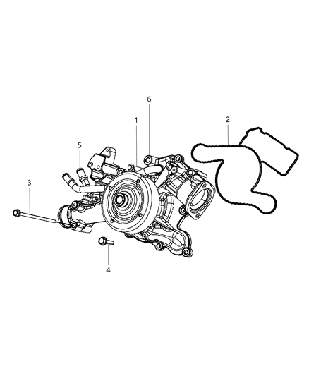 2009 Chrysler Aspen Water Pump & Related Parts Diagram 3 - Thumbnail