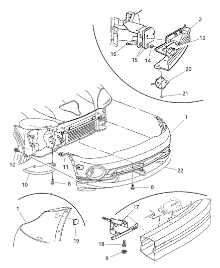 1998 Dodge Viper Deflector Air Diagram for 4854247AA