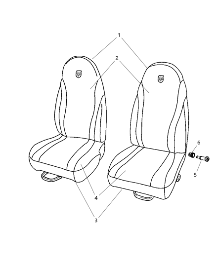 2002 Dodge Dakota Seat Back Cover, Gray Diagram for UH721DVAA