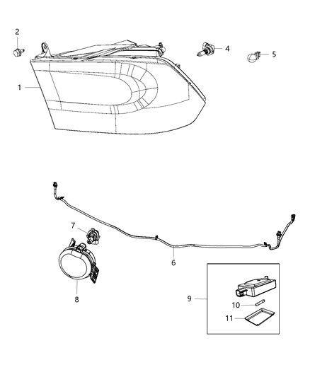 2016 Ram 3500 Cab Chassis Lamps, Front Diagram 1 - Thumbnail