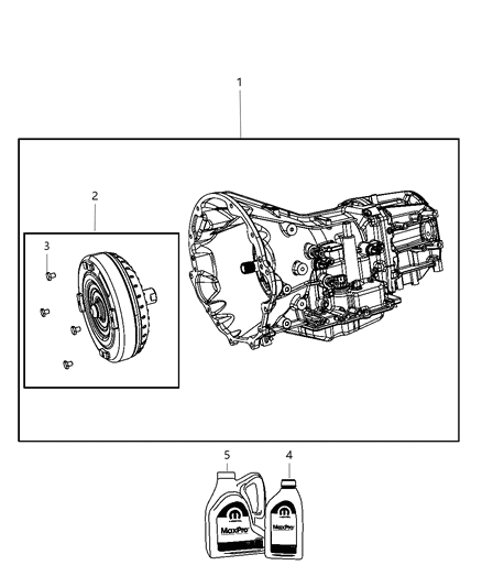 2009 Dodge Nitro Transmission / Transaxle Assembly of Automatic Transmission Diagram 1 - Thumbnail