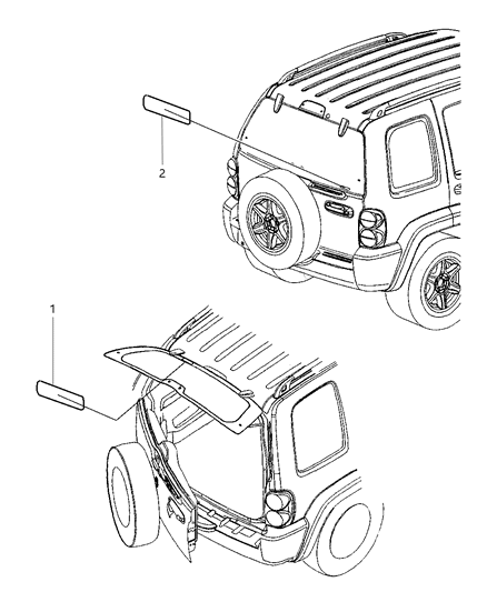 2005 Jeep Liberty Rear Glass Diagram