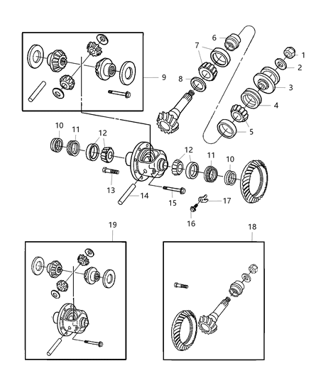 2020 Ram 3500 Pickup Differential Assembly, Front Diagram