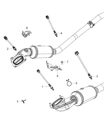 2020 Jeep Grand Cherokee Bracket Oxygen Sensor Connector To Engine Diagram for 68264606AB