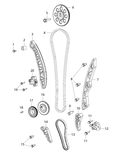 2015 Chrysler 200 Timing Chain Diagram for 5047366AA