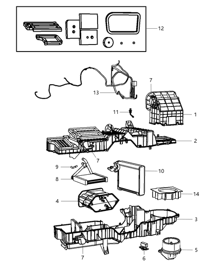 2008 Dodge Ram 3500 Cab Chassis A/C & Heater Unit Diagram