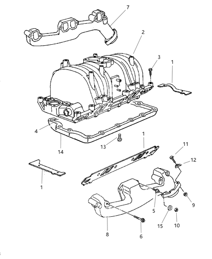 2001 Dodge Ram 3500 Regular Cab Manifold - Intake & Exhaust Diagram 2 - Thumbnail