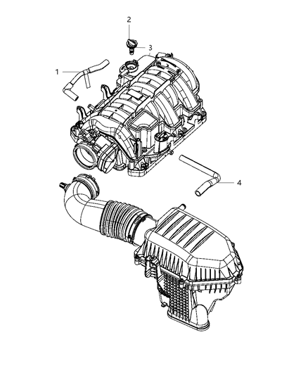 2017 Dodge Challenger Hose Make Up Air Diagram for 68338662AA