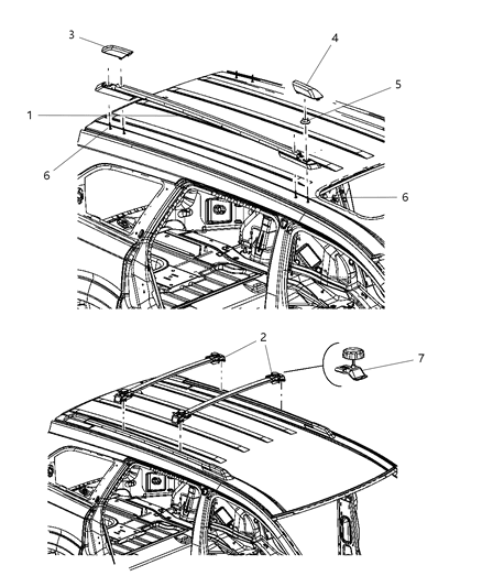2010 Dodge Journey Side Rail, Black, Driver Side Diagram for 5116319AC