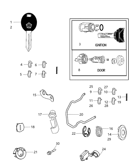 2006 Chrysler Pacifica Key Blank With Transmitter Diagram for 5183919AA