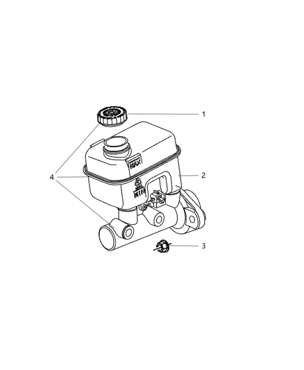 2006 Dodge Dakota Reservoir Brake Master Cylinder Diagram for 5175104AA