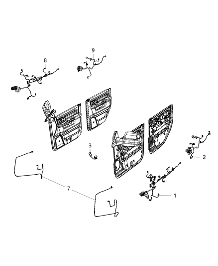 2020 Ram 3500 Pickup Wiring - Door & Liftgate Diagram 2 - Thumbnail