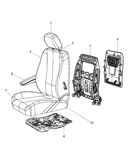 2009 Dodge Grand Caravan Front Seat Diagram 4 - Thumbnail