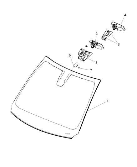 2015 Chrysler 200 Mirror Inside Rearview Diagram for 68144051AB