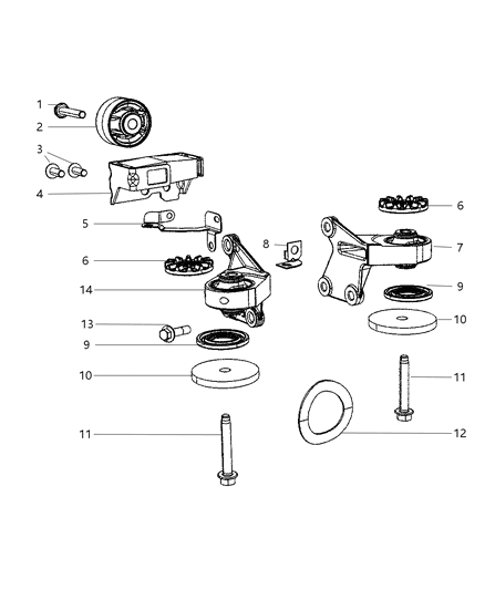 2007 Dodge Caliber Coupling Washer, Rear Diagram for 5105681AA