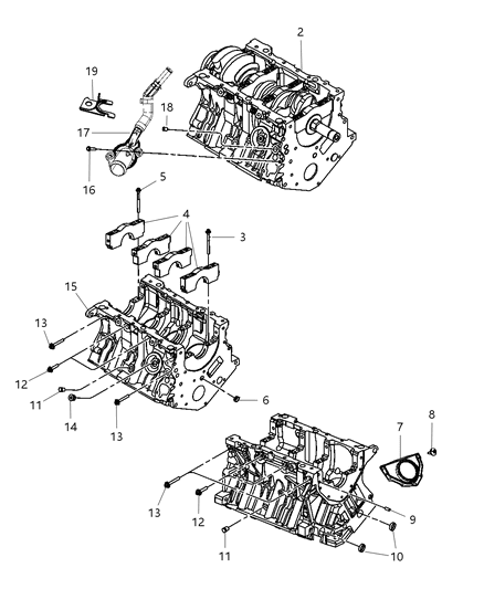 2008 Dodge Magnum Cylinder Block & Hardware Diagram 2 - Thumbnail
